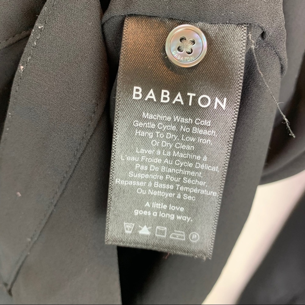 Aritzia Babaton Black Gene Blouse XS H318 g3 - Picture 11 of 12